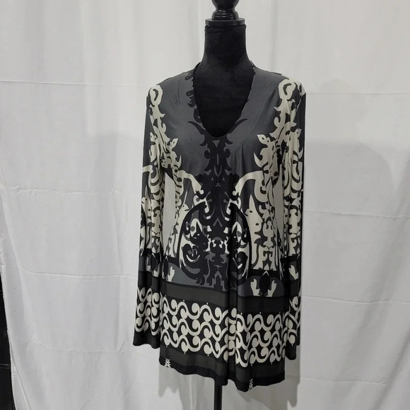 OLIAN Women's Gray Multi Monique Printed Maternity Tunic Q361601 Sz Large - Picture 5 of 9